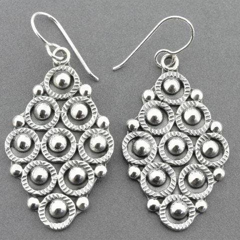 Makers & Providers - Wholesale Dangle earrings - Tribal Fabric Earring - Sterling Silver2