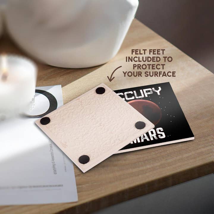 3dRose - Wholesale Coasters - 3dRose, Funny space Mars exploration and colonization Occupy Mars., Coaster3