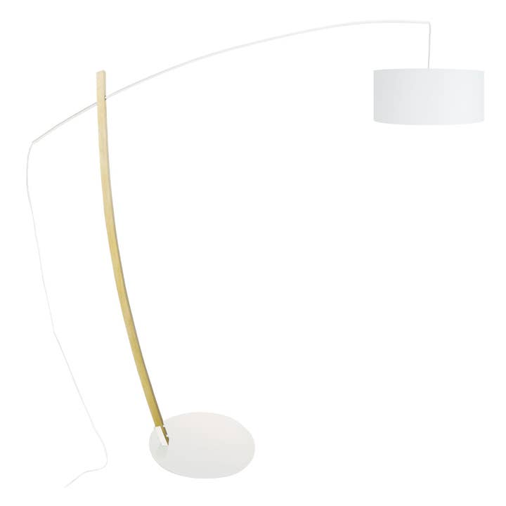 HUSQVARNA - Lampadaire Arqué Bois Blanc Et Naturel pour la vente par Tosel Shop