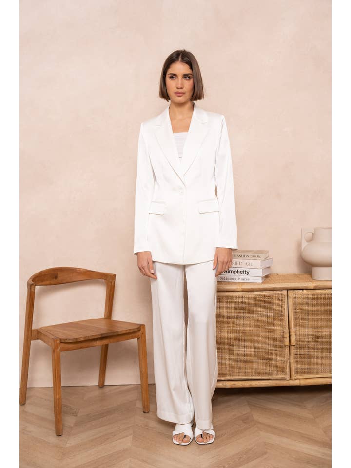 Attentif Paris - Vente Veste de tailleur – femme - Veste cintrée unie en satin73