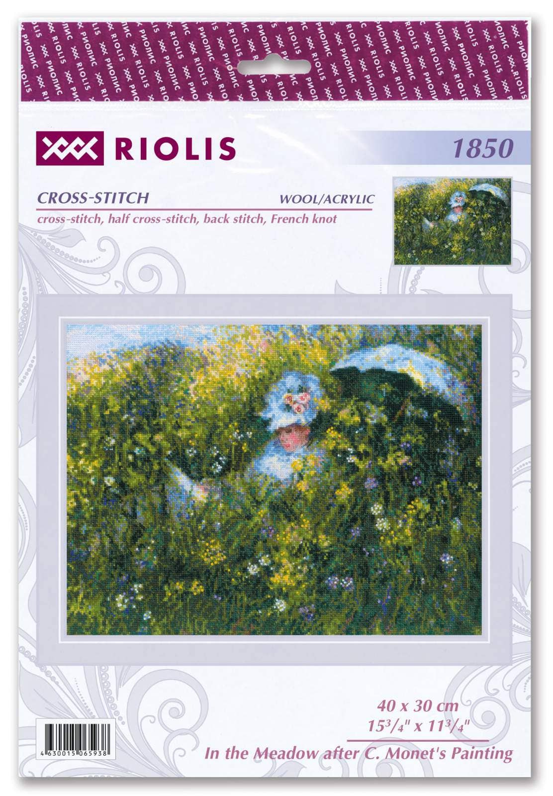 RIOLIS - Wholesale Embroidery/Cross Stitch Supplies - Cross Stitch Kit Riolis 1850 In The Meadow After Monet1