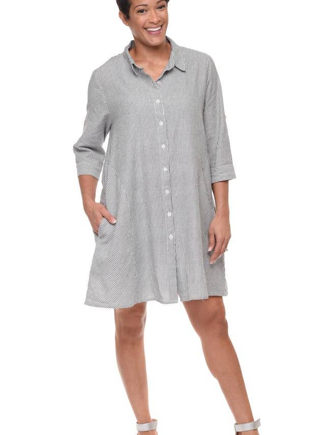 CV1174 Claudia Jurk in Ticking* voor wholesale door Tulip Clothing