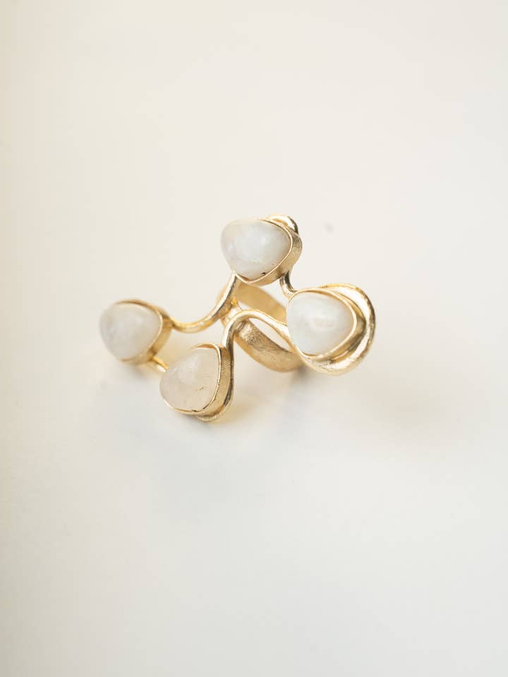 Soma Moonstone Ring for wholesale by Boho Gal Jewelry