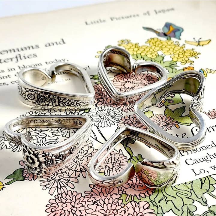 Midnight Jo - Wholesale Pendant/Charm Necklace - Bulk Lot of 10 Upcycled Open Heart Spoon Necklaces *RTS10