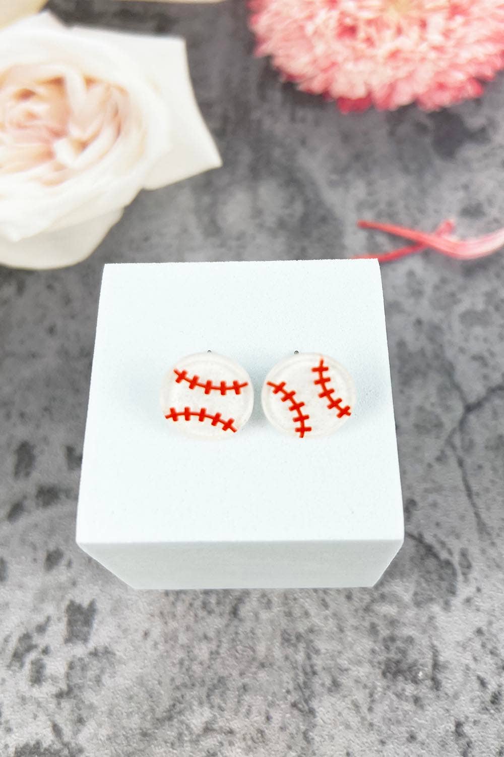 JHP Collection - Wholesale Stud/Post Earrings - VARIETY OF SPORTS BALL EPOXY MINI STUD EARRINGS12
