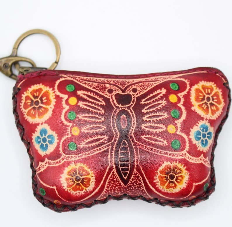 Sunflower Handmade leather inc - Venta al por mayor Monedero - Mujer - Monederos de Cuero con Mariposas Hechos a Mano y Variados10