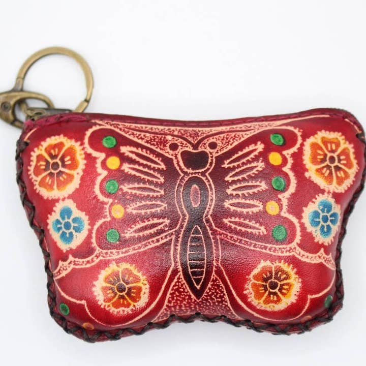 Sunflower Handmade leather inc - Wholesale Coin Purse - Women's - Handmade Assorted Handmade Butterfly Leather Coin Purses10