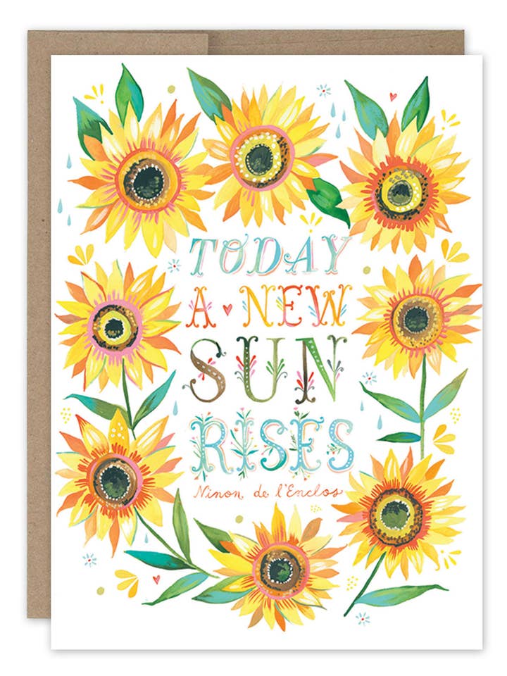 Sunflower Wreath Encouragement Card for wholesale by Biely & Shoaf