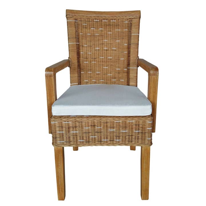 Voglrieder - Wholesale Chair - Dining room chairs set with armrests 2 pieces rattan chair brown7