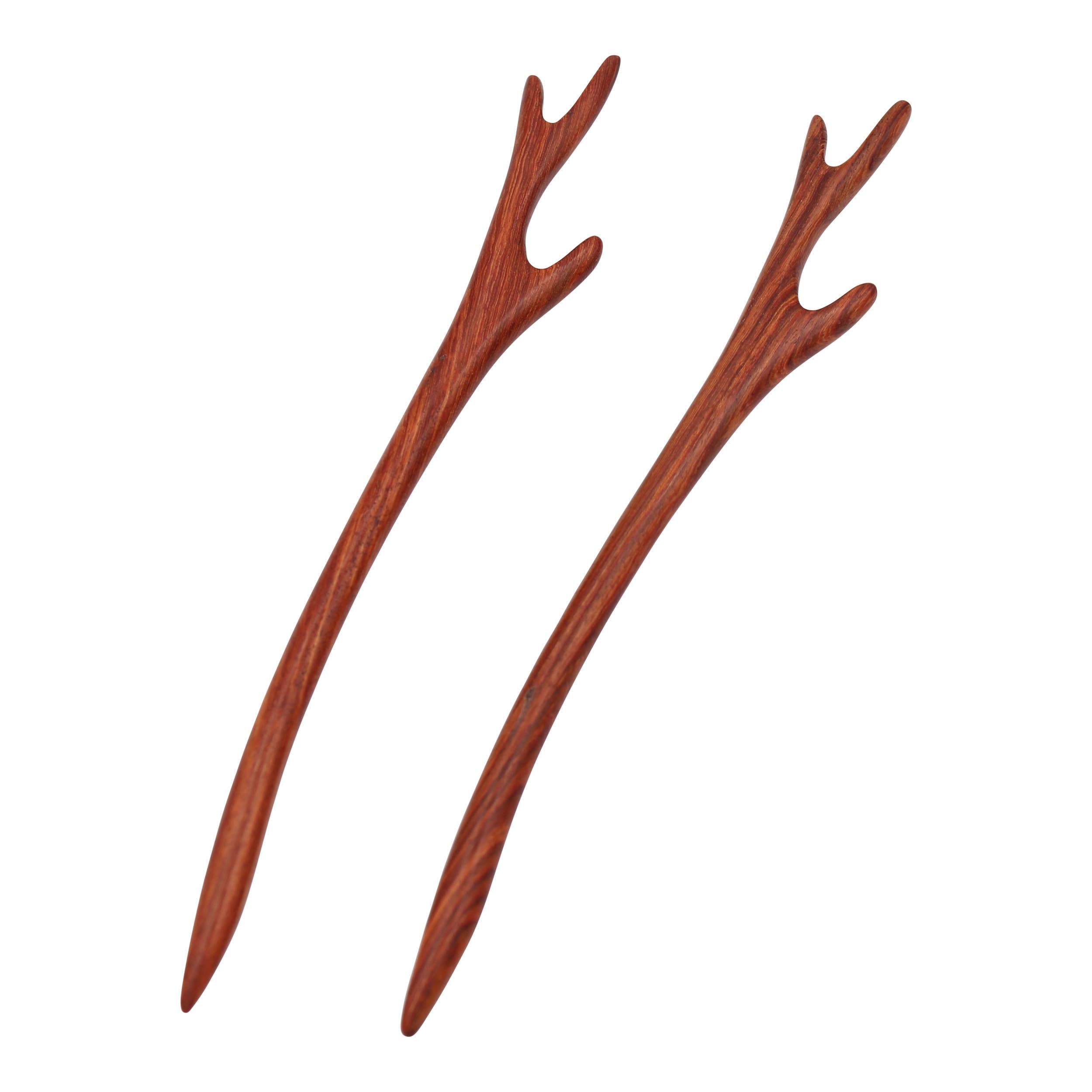 Real Sic - Wholesale Hair Pin - Red Sandalwood Hair Sticks Pin for Women – Set of 2 (Antler)2