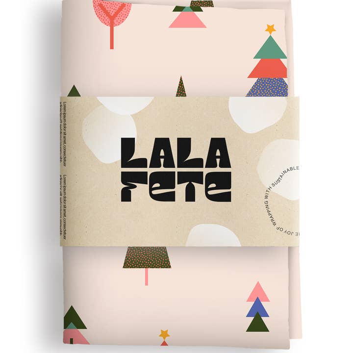 Lala Fete - Wholesale Flat Wrap - Xmas forest cream