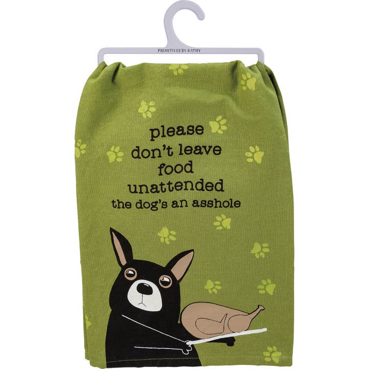 Primitives by Kathy - Wholesale Tea Towel - Please Don't Leave Food Unattended Kitchen Towel2