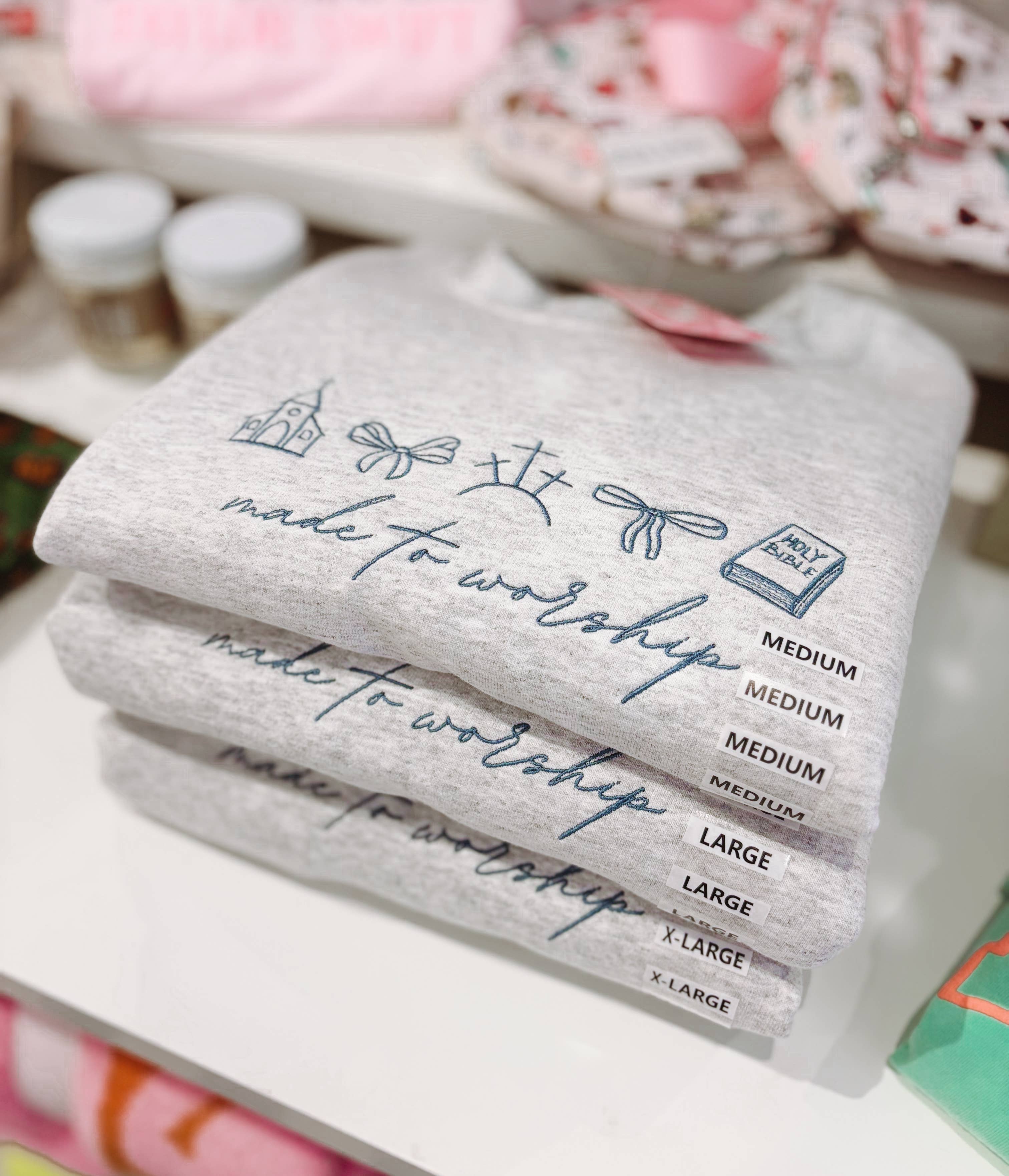 Graphic Tees & Co. - Wholesale Sweatshirt - Women's - Made To Worship Embroidered Crewneck | Church Sweatshirt6