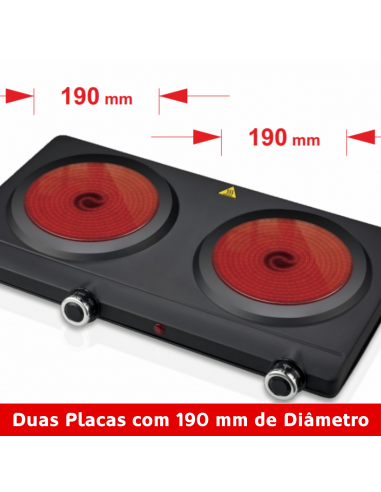 Haeger - Wholesale Kitchen Appliance - HAEGER Double Vitro Electric Ceramic Hob - 2500W, 2 Plates 190 mm2