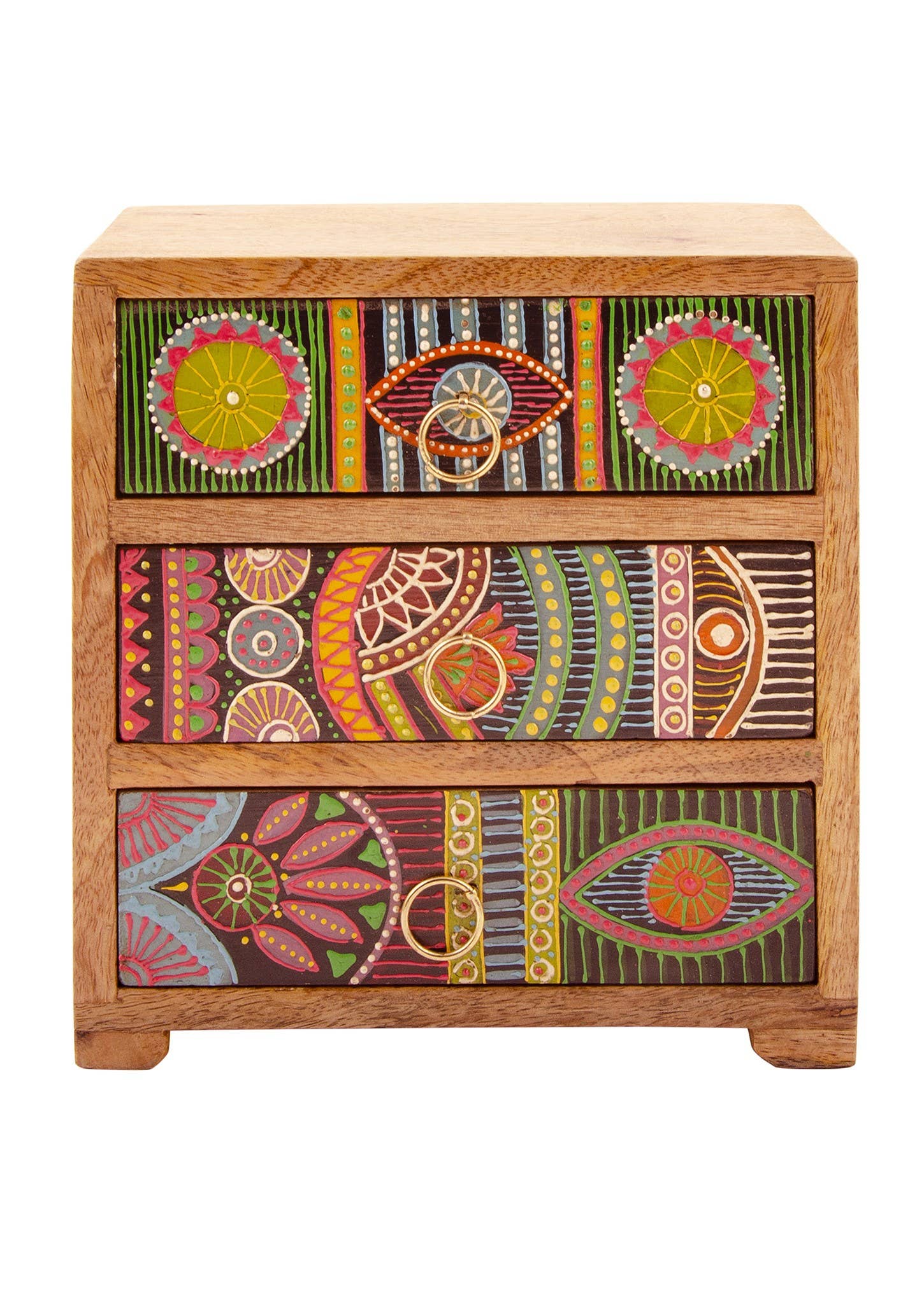 Namaste - Wholesale Drawer Organizer - Sharifa African Hand Painted 3 Drawer Chest3