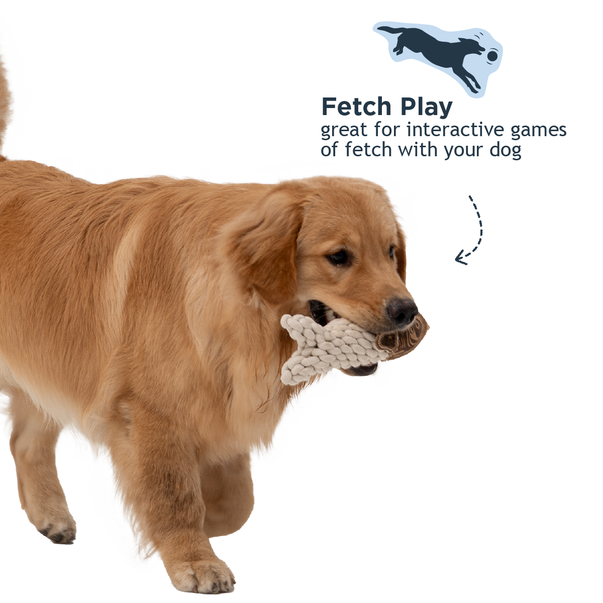 Tall Tails - Vente Jouet en corde – chien - Jouet pour chien en corde de poisson en cuir naturel crunch3