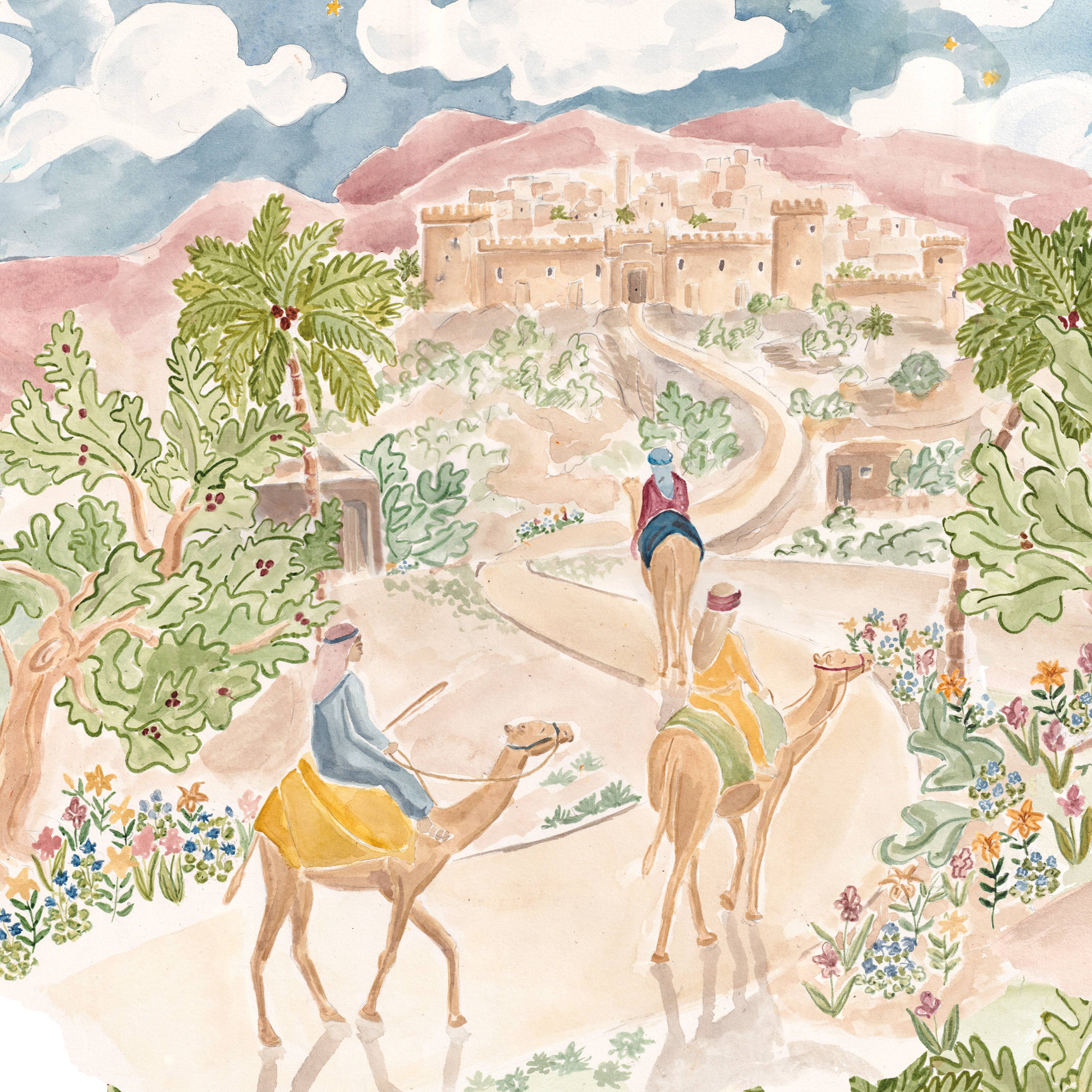 The Illustrated Life - Wholesale Flat Wrap - Christmas Tapestry Gift Wrap2