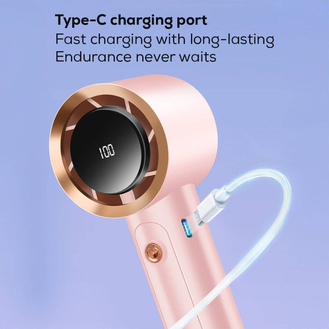 Mtistanbul LTD – wholesale Handheld electric fan – Handheld Turbo Fan with LCD Display – 100-Level Speed Control, High-Speed Cooling & Silent Brushless Motor3