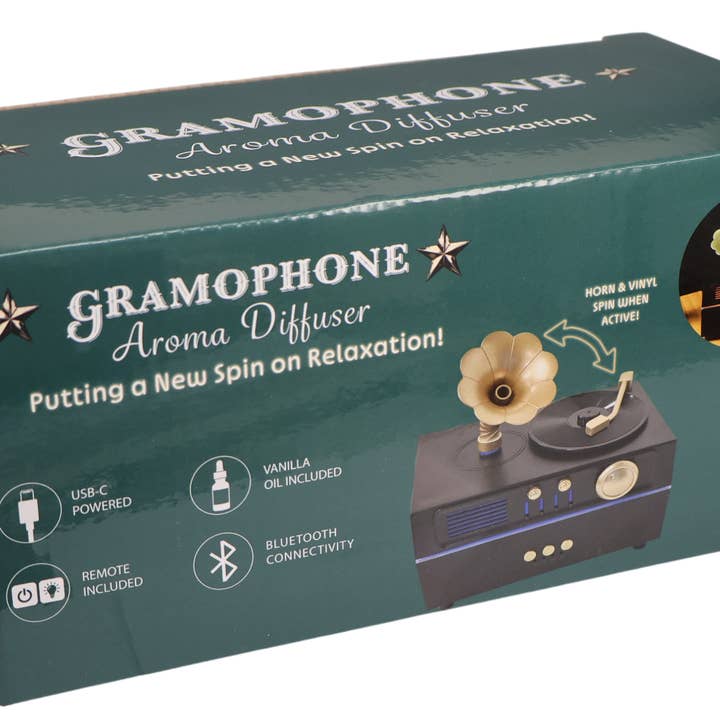 Record Player - Aromatherapy Diffuser - Bluetooth Speaker for wholesale by The Diabolical Gift People - Novelty Gifts, Christmas Gifts