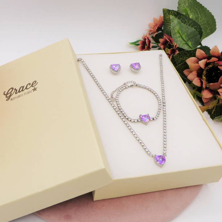 TIANA SET 3PZ - collana bracciale e orecchini in cubic zirconia for wholesale on Faire