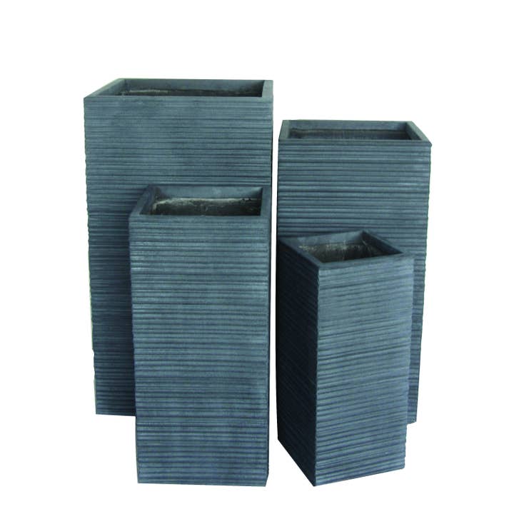 Juego de maceteros cuadrados altos - Pizarra para venta al por mayor de Braun