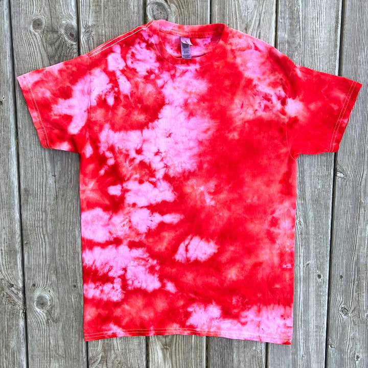Rotes Ice Tie Dye T-Shirt für den Großhandel von Floorboard Findings