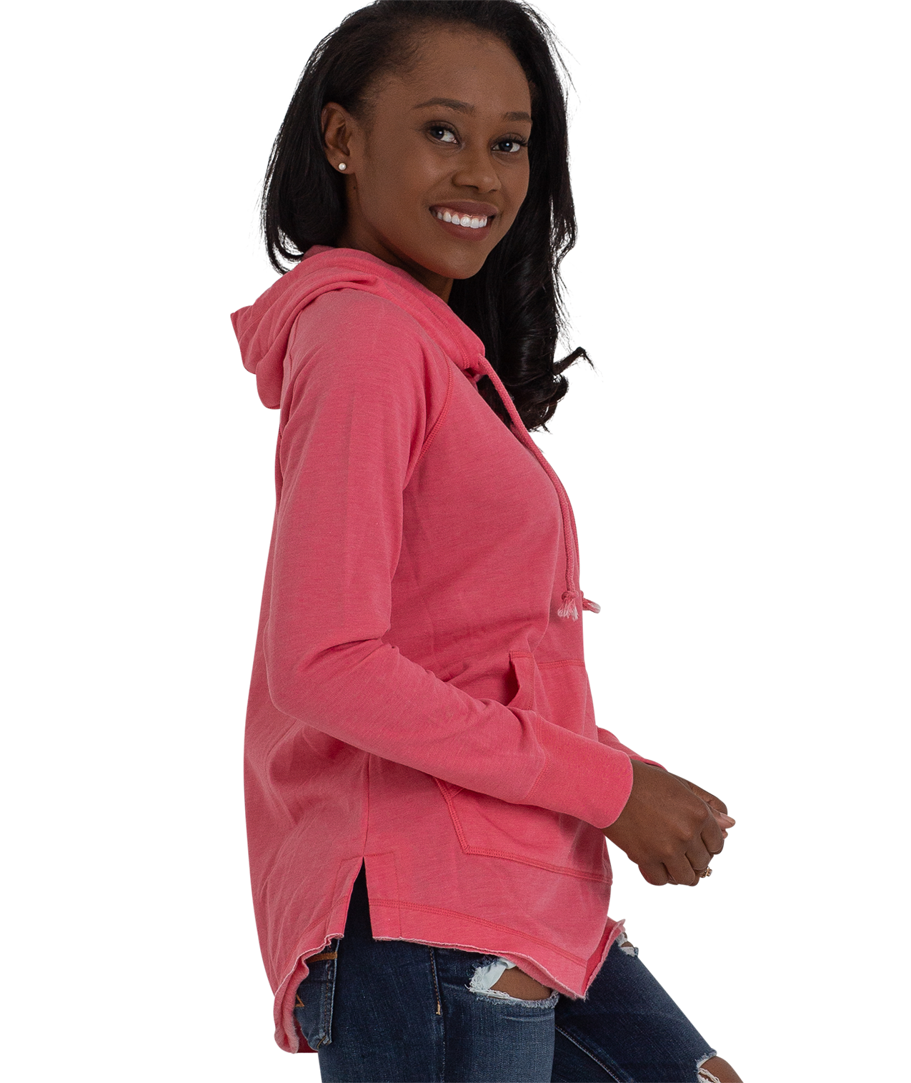 U.S. Apparel – wholesale Hoodie – Women's – Ladies Crossover Hoodie - Drop Back Hem5