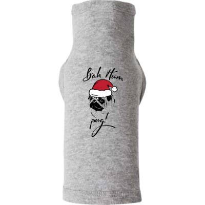 Made2Order - Wholesale Pet Sweater - Dog - Bah Hum PUG Christmas Holiday Heather Grey Dog Sweater0