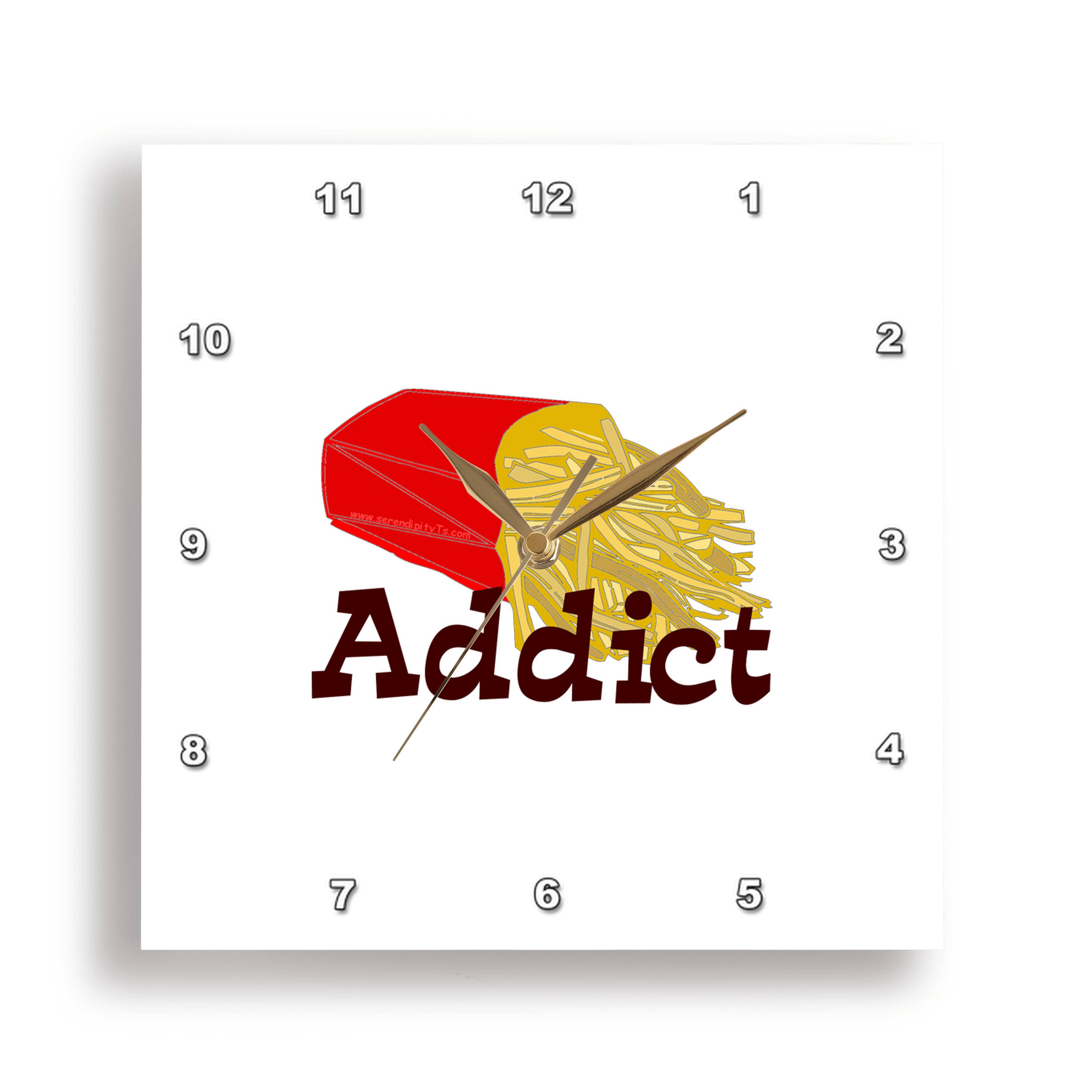 3dRose – wholesale Väggklocka – 3dRose, Pommes frites-beroende, Väggklocka6