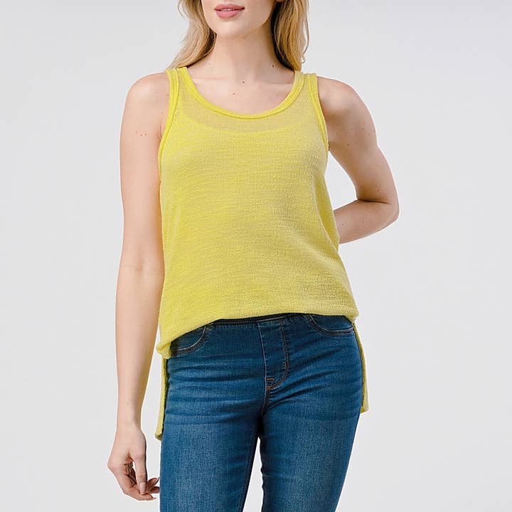 Heimious - Vendita all'ingrosso Canotta - Donna - Canotta Slub Texture con spacchi laterali, T46717