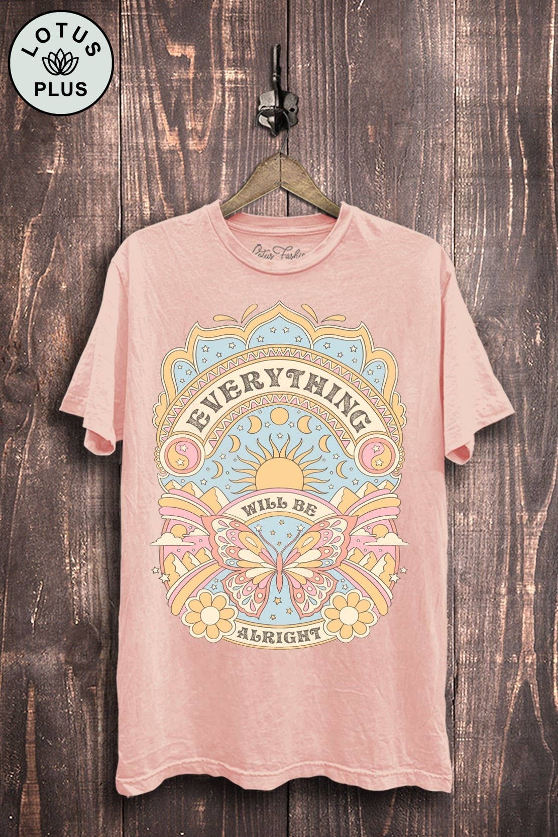 Lotus Fashion Collection - Wholesale T-shirt met print - Dames - Alles komt goed Graphic Top0