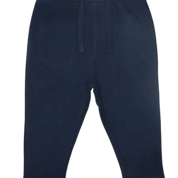 Kids Solid Fleece Lined Jogger Pants - Navy for wholesale by 🤍Baby Steps and Mish Kids
