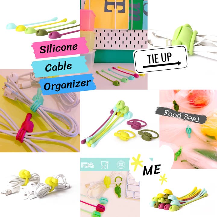 Sunny Eli - Wholesale Cord - Colorful Reusable Silicone Cable Ties (10pcs)1