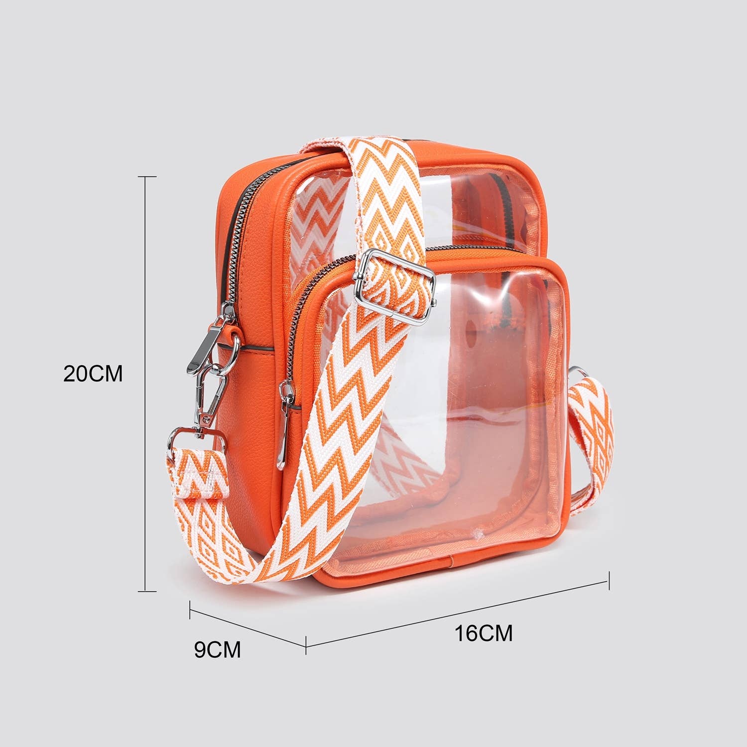 House of Milano - Vendita all'ingrosso Borsa a tracolla - Donna - Borsa a tracolla in PVC trasparente con tracolla a chitarra # 32053