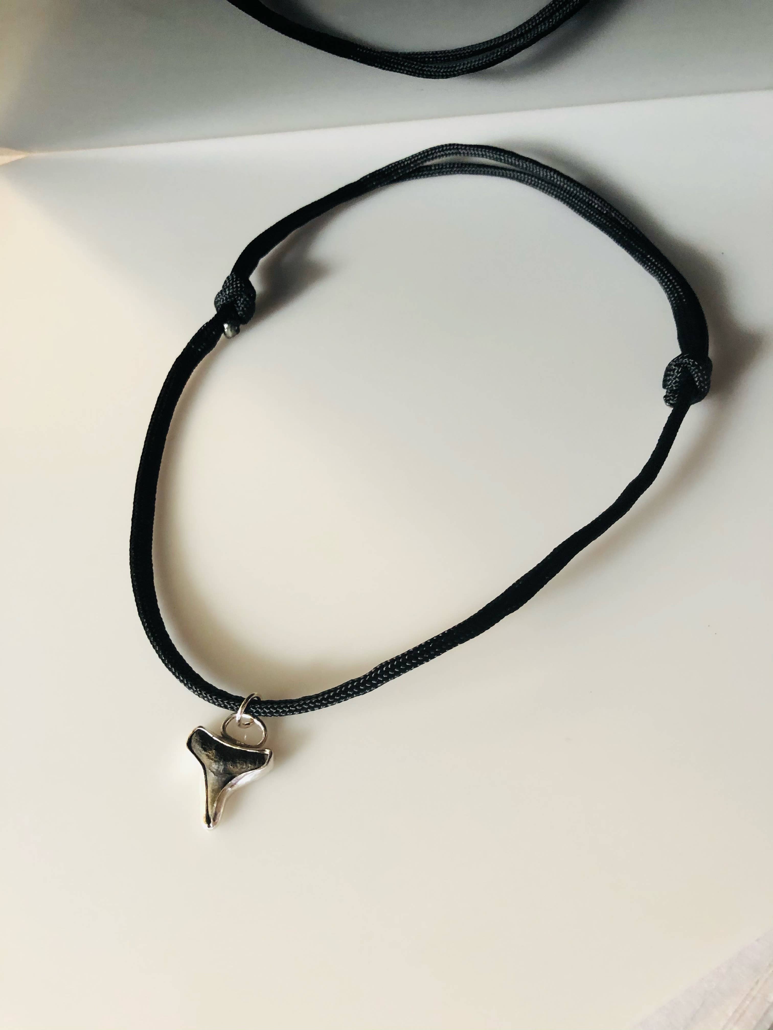 La Soucique Studio Metalsmithing - Wholesale Pendant/Charm Necklace - Floridian Shark Tooth Necklace with Paracord