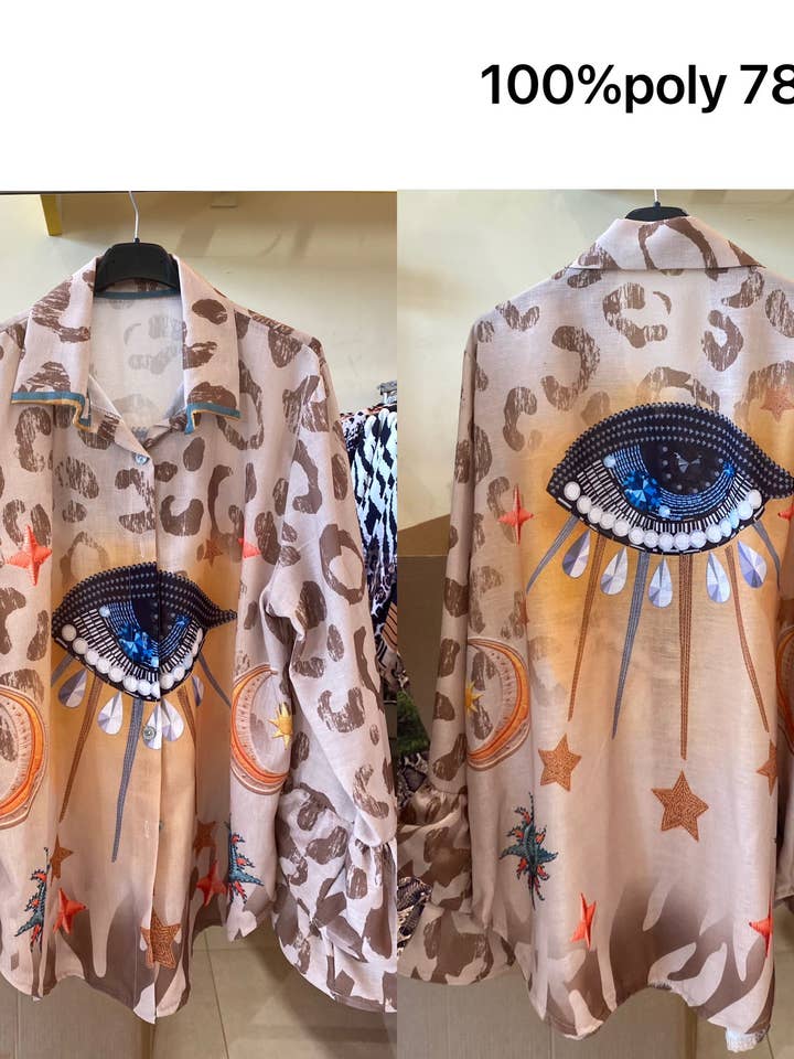 camicia stampata elegante per la vendita all'ingrosso da parte di sole