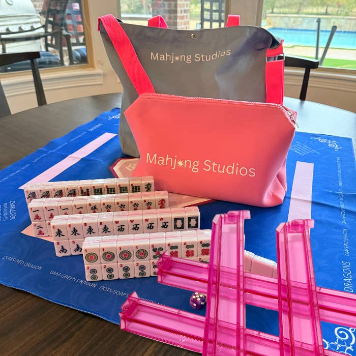 All In One - Mahjong Bundle - American Mahjong Set 166 2-Color Tiles - Pink for wholesale by Mahjong Studios