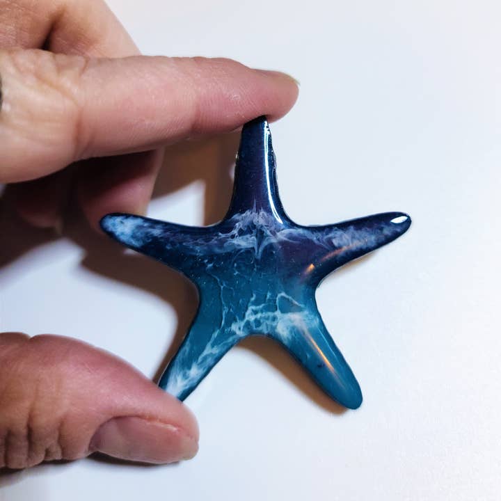 JEMS of the Sea - Wholesale Magnet - Starfish / Sea Star Ocean Scene Resin & Wood Magnets