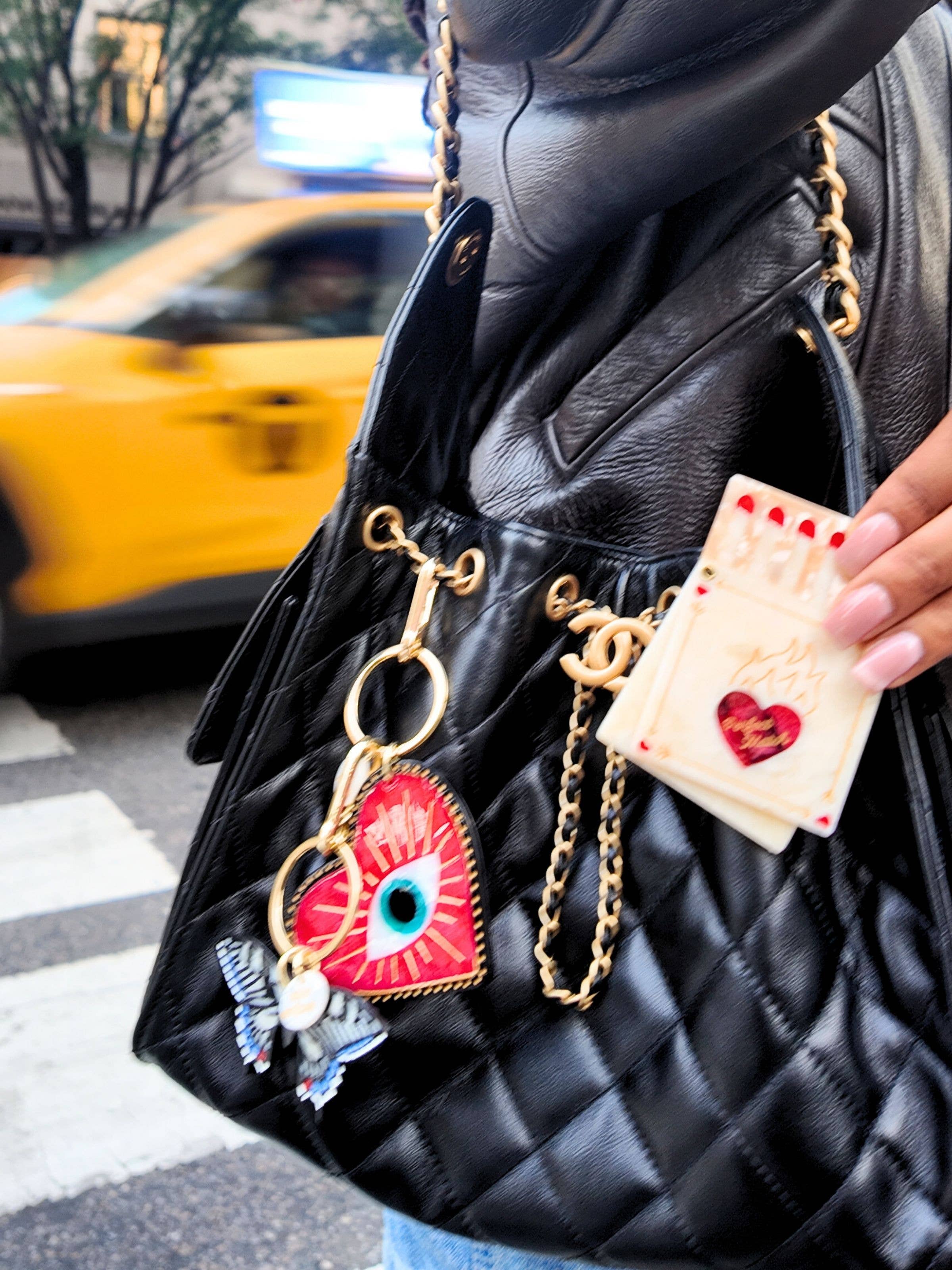 Solar Eclipse - Wholesale Keychain - Women's - Hand-painted Lucky Eye Heart Bag Charm + Keychain2