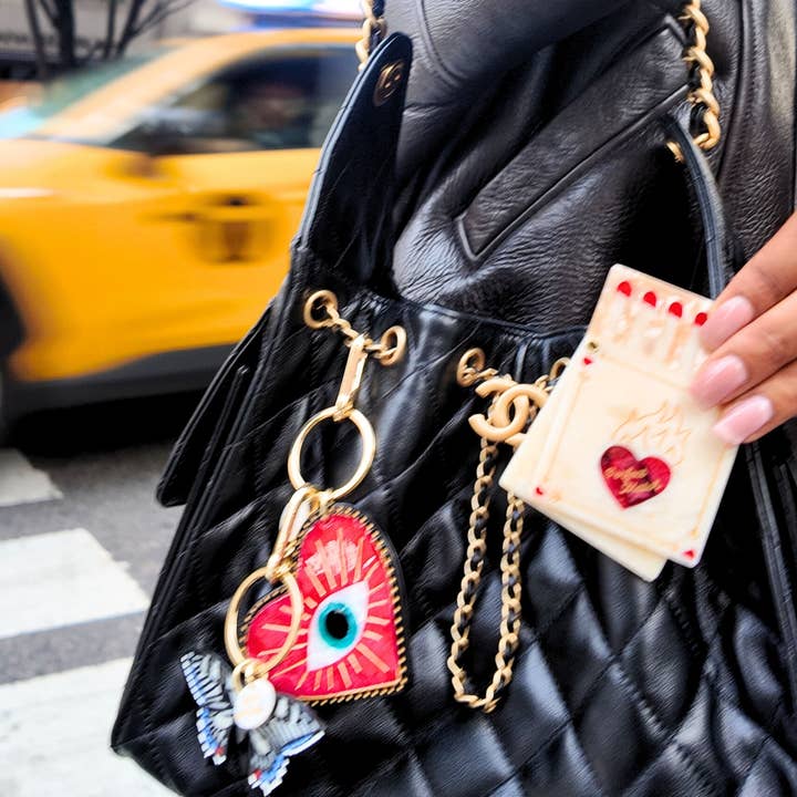 Solar Eclipse - Wholesale Keychain - Women's - Hand-painted Lucky Eye Heart Bag Charm + Keychain2