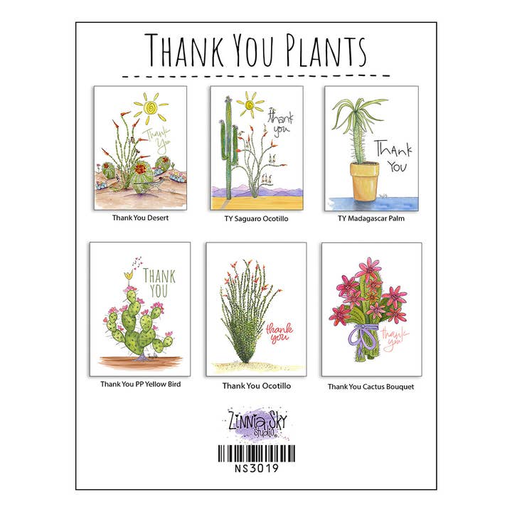 Thank You Plants Mix Set/6 pour la vente par Zinnia Sky Studio LLC