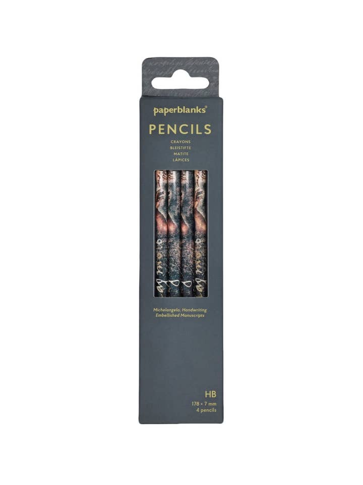 Paperblanks Michelangelo Handwriting 4-Pack Pencils for wholesale by Chronicle Books