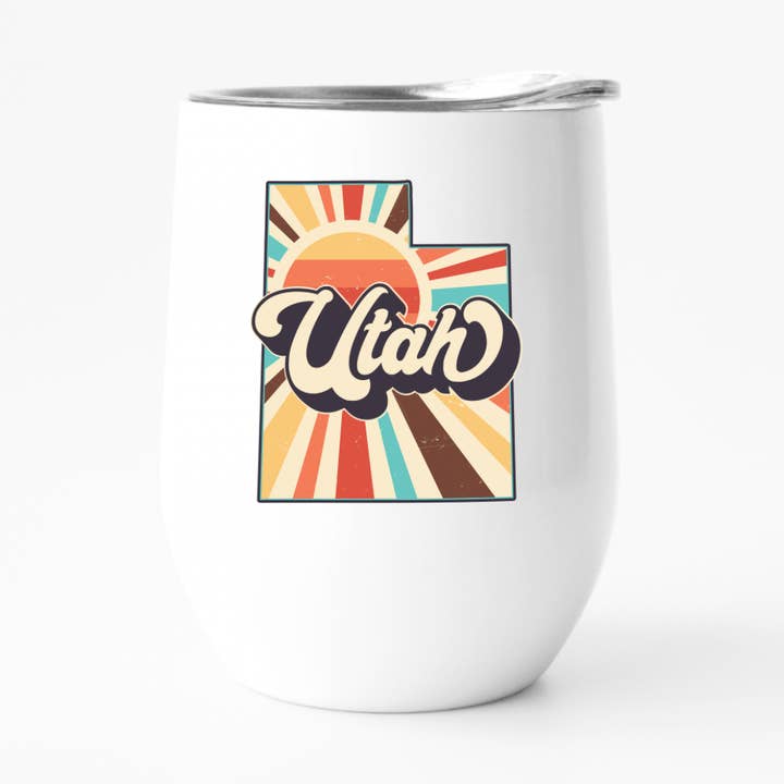 Gobelet à vin rétro de l'Utah, gobelet State Pride pour la vente par Fbombs & Booze