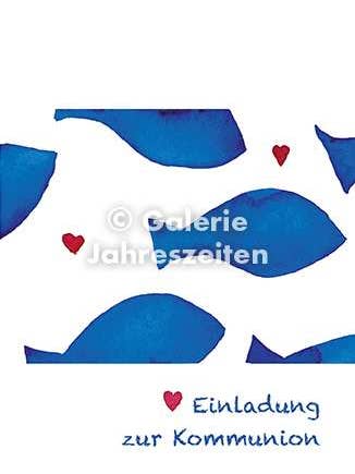 Communion invitation art folding card for wholesale by Karen Utermann Galerie Jahreszeiten