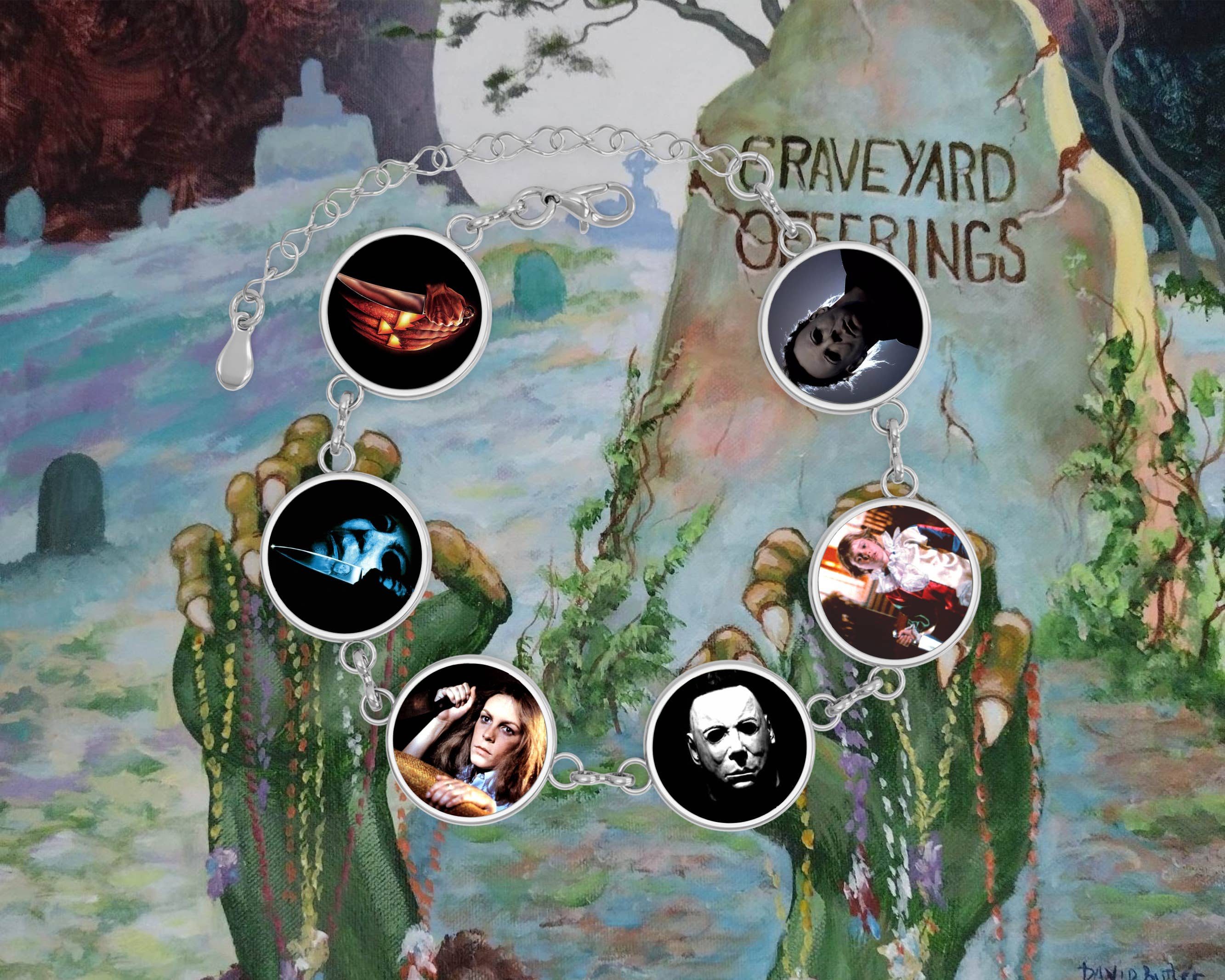 Graveyard Offerings - Wholesale Charm/Dangle Bracelet - Michael Myers Bracelet