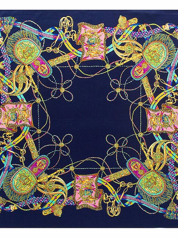 Fabulous Silk Printed Scarf - Navy for wholesale by KMs GEMs