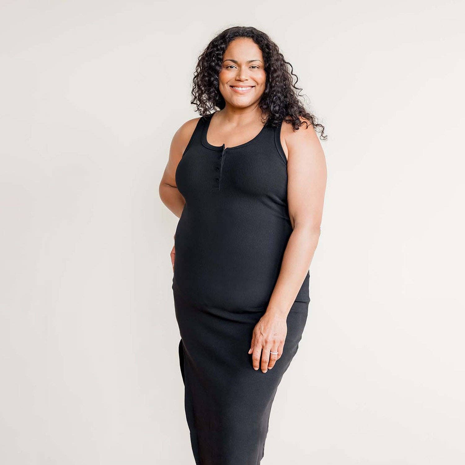 Of an Origin - Wholesale Nursing Dress - Maternity - Organic Cotton Ribbed Knit Tank Dress3