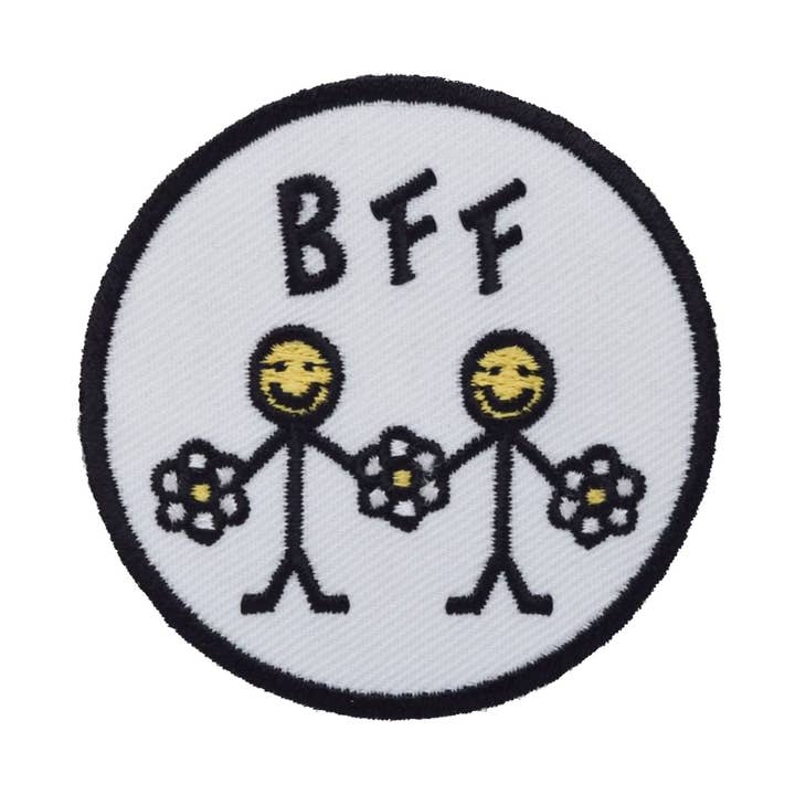 BFF - Emoji - Holder i hånd - Tusindfryd - Strygemærke - Broderet patch - 697087-SA for engroshandel hos Wholesale Applique