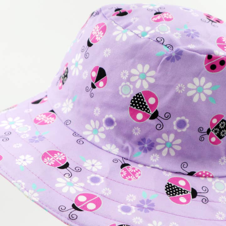 Kiss My Patootie – wholesale Bucket Hat - Dam – Vändbar solhatt - storlek dam och flicka - fjäril, nyckelpiga3