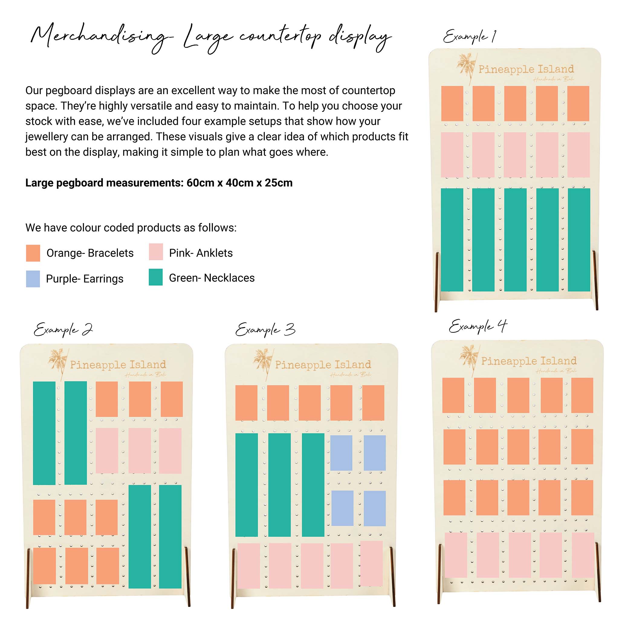 Pineapple Island – wholesale Jewellery stand & display – Large Pegboard Counter Display4